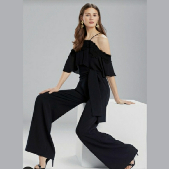 Natori Pants - Josie Natori Core Crepe With Lace  Jumpsuit